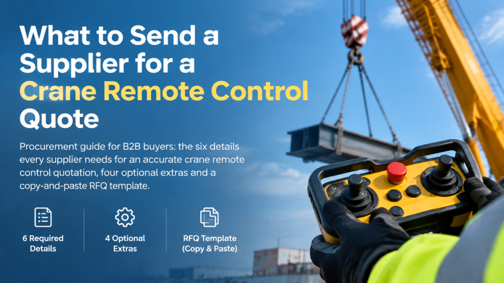 Information to send a supplier for a crane remote control quotation