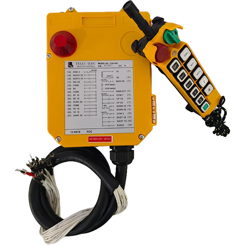 F24-10S / F24-10D Wireless Remote Control — 10-Button Crane System