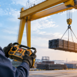 Crane remote control operating distance in a steel-framed plant with overhead crane