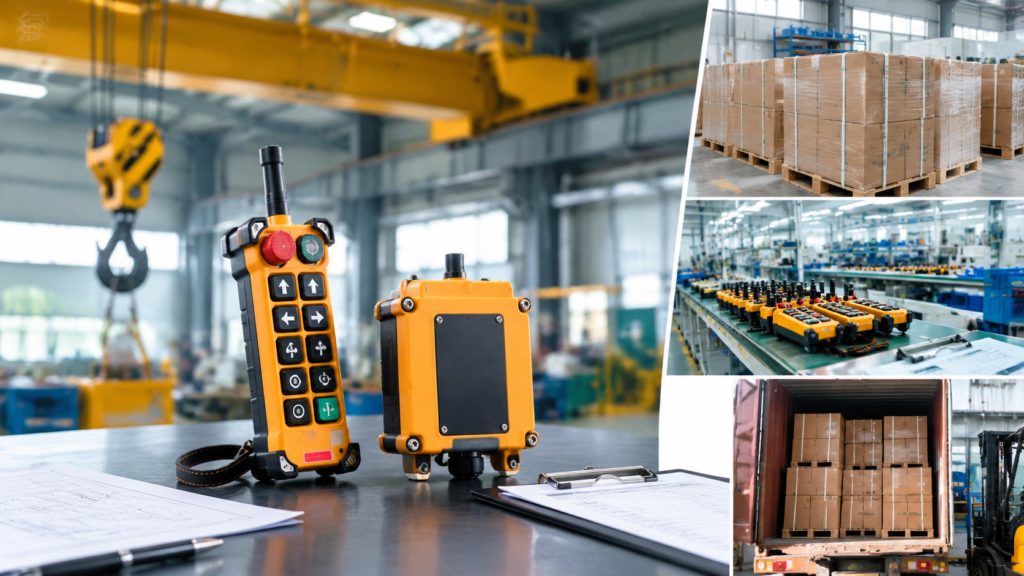Industrial remote control sets packed for export with production lead time planning